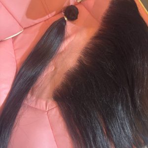Human Hair Blend Frontal with a Bundle
