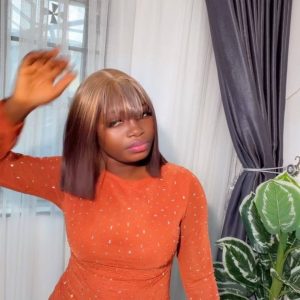 Two toned Chinese bone straight closure fringe